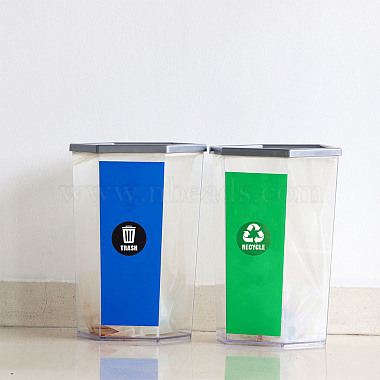 6Stück 2 Stile PVC-Müll-Recycling-Müllschild-Aufkleber(DIY-WH0043-40)-6