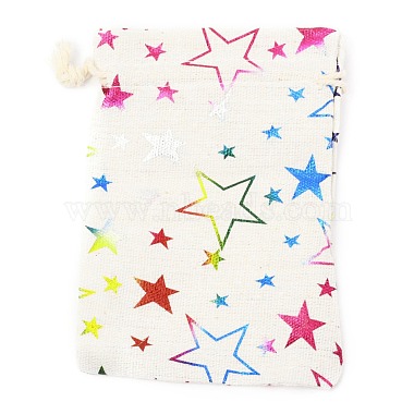 Christmas Theme Cotton Fabric Cloth Bag(ABAG-H104-B14)-3
