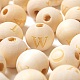 104pcs 26 perles européennes en bois naturel non fini de style(WOOD-LS0001-03)-4