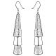 Silver Color Plated Textured Brass Triangle Dangle Earrings(EJEW-BB11934)-1