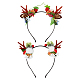 ANATTASOUL 2Pcs 2 Style Christmas Theme Antler Cloth & Iron Alligator Hair Bands(MRMJ-AN0001-01)-1