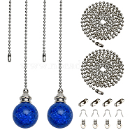 Nbeads DIY Necklace Making, with Round Natural Quartz Crystal Pendants, Iron Ball Chains, Chain Connectors and Bone Buckle, Midnight Blue, 545mm, 2pcs(DIY-NB0005-73)