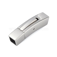 316 Stainless Steel Bayonet Clasps, Stainless Steel Color, 31.5x7x8.5mm, Hole: 5x5mm(STAS-K282-08B-P)