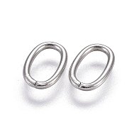 304 Stainless Steel Open Jump Rings, Oval, Stainless Steel Color, 10x6.5x1.1mm(X-STAS-L221-18P)