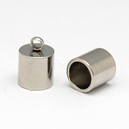 304 Stainless Steel Cord Ends, Column, Stainless Steel Color, 13.2x8.9x8.2mm, Hole: 3mm, Inner Diameter: 8.2mm(STAS-K004-02)
