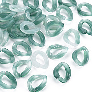 Acrylic Linking Rings, Quick Link Connectors, For Jewelry Curb Chains Making, Imitation Gemstone Style, Twist, Light Sea Green, 13x10x3mm, Inner Diameter: 4x7.5mm(X-SACR-N006-017A)