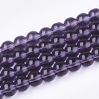 Glass Beads Strands, Round, Purple, 6mm, Hole: 1mm, about 50pcs/strand, 13 inch