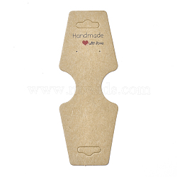 Cardboard Fold Over Paper Display Hanging Cards, Used For Necklace, Earrings and Pendants Accessory Display, BurlyWood, 120x45x0.4mm, Hole: 2mm and 6.5x18mm(CDIS-E007-14)