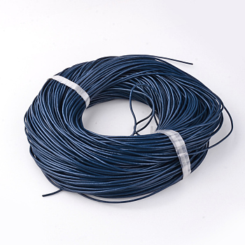Spray Painted Cowhide Leather Cords, Marine Blue, 2.0mm, about 100yards/bundle(300 feet/bundle)