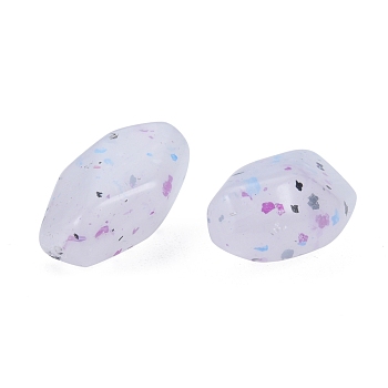 Marbled Stone Style Opaque Acrylic Beads, Nuggets, Thistle, 19.5x12~12.5x9~9.5mm, Hole: 1.4mm