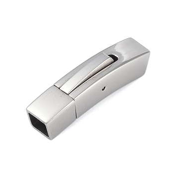 316 Stainless Steel Bayonet Clasps, Stainless Steel Color, 31.5x7x8.5mm, Hole: 5x5mm