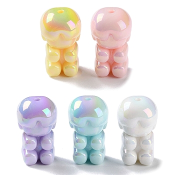 Opaque Acrylic Beads, Dolls, Mixed Color, 25x15x15mm, Hole: 2mm