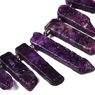 Натуральный лепидолит / пурпурный слюдяный камень бисер пряди(G-N215-007)-5