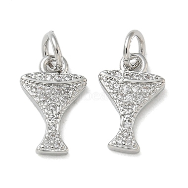 Platinum Clear Tableware Brass+Cubic Zirconia Pendants