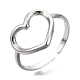 304 Stainless Steel Hollow Heart Cuff Rings(RJEW-N038-122P)-1