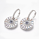 Brass Micro Pave Cubic Zirconia(Random Mixed Color) Dangle Hoop Earrings(EJEW-S201-63P)-1