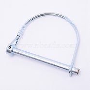 Carbon Steel Wire Lock Pins, D shape, Platinum, 62.5x78.8x11.5mm(FIND-WH0056-42P)