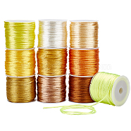 Elite 10 Rolls 10 Colors Nylon Rattail Satin Cord, Beading String, for Chinese Knotting, Jewelry Making, Mixed Color, 1.5mm, about 16.4 yards(15m)/roll, 1 roll/color(NWIR-PH0002-08A)
