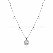 Stainless Steel Portrait Coin Pendant Necklace for Women's Daily Wear(OA5992-2)