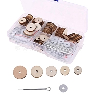 Doll Rotatable Joints Accessories, with Wood Washers, Rotating Wooden Connections for DIY Crafts Doll Making, BurlyWood, 12~20mm, , 10set/style, 50 set(DOLL-PW0001-061A)