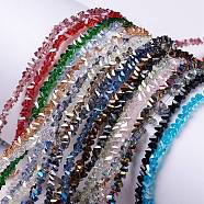 Transparent Glass Beads Strands, AB Color Plated, Faceted, Triangle, Mixed Color, 2.5x2x2mm, Hole: 0.9mm, about 144pcs/strand, 9.84~10''(25~25.4cm)(GLAA-H022-09B)