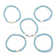 5Pcs 5 Style Natural Dyed White Jade & Pearl & Shell Star Beaded Stretch Bracelets Set, Inner Diameter: 1-3/4~1-3/4 inch(4.3~4.5cm), 1Pcs/style(BJEW-JB09495-05)