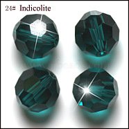Imitation Austrian Crystal Beads, Grade AAA, Faceted(32 Facets), Round, Teal, 8mm, Hole: 0.9~1.4mm(SWAR-F021-8mm-379)