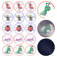 Round Dot PVC Potty Training Toilet Color Changing Stickers, Reusable Potty Targets Color Changing Pee Target for Kid Training, Insects, 70x0.3mm(DIY-WH0488-31C)