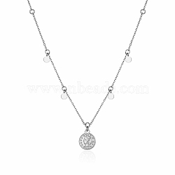 Stainless Steel Portrait Coin Pendant Necklace for Women(OA5992-2)