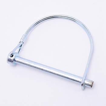 Carbon Steel Wire Lock Pins, D shape, Platinum, 62.5x78.8x11.5mm