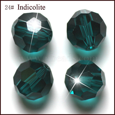 8mm Teal Round Glass Beads