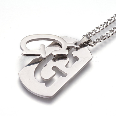 304 Stainless Steel Split Initial Pendant Necklaces(NJEW-L152-03G)-2