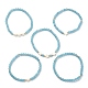 5Pcs 5 Style Natural Dyed White Jade & Pearl & Shell Star Beaded Stretch Bracelets Set(BJEW-JB09495-05)-1