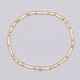 Bohemian Style Rainbow Glass & Brass Beaded Handmade Fashion Women's Bracelet(QD2599-18)-1