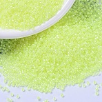 MIYUKI Delica Beads, Cylinder, Japanese Seed Beads, 11/0, (DB2031) Luminous Lime Aid, 1.3x1.6mm, Hole: 0.8mm, about 10000pcs/bag, 50g/bag(SEED-X0054-DB2031)