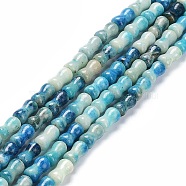 Natural Quartz Beads Strands, Dyed, Bone, Turquoise, 10x5mm, Hole: 0.6mm, about 41pcs/strand, 15.75~16.14 inch(40~41cm)(G-C034-03C)
