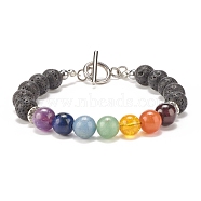 Natural & Synthetic Mixed Gemstone Beaded Bracelet for Women, 7-7/8 inch(20cm)(BJEW-JB08171)