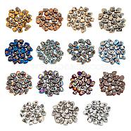 ARRICRAFT 300Pcs 15 Colors Electroplate Non-magnetic Synthetic Hematite Beads, Chips, Mixed Color, 5~10x4.5~5.5x4mm, Hole: 1mm, 20pcs/color(G-AR0003-99)