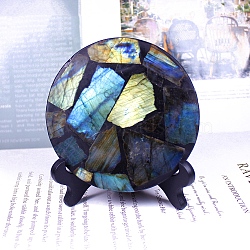 Natural Labradorite Display Decorations, Figurine Home Decoration, Reiki Energy Stone for Healing, 110~120mm(PW-WG3A2EF-01)