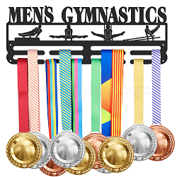 Iron Medal Hanger Holder Display Wall Rack, 2-Line, with Screws, Gymnastics, Sports, 150x400mm(ODIS-WH0021-719)