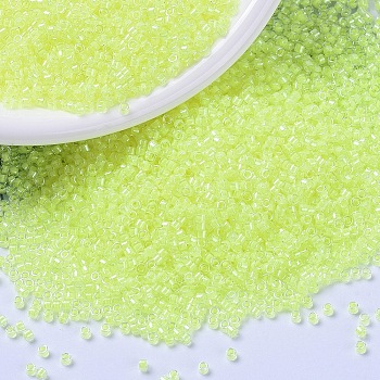 MIYUKI Delica Beads, Cylinder, Japanese Seed Beads, 11/0, (DB2031) Luminous Lime Aid, 1.3x1.6mm, Hole: 0.8mm, about 10000pcs/bag, 50g/bag