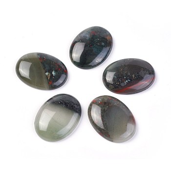 Natural Bloodstone Cabochons, Oval, 40x30x8~8.5mm