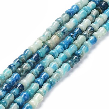 Natural Quartz Beads Strands, Dyed, Bone, Turquoise, 10x5mm, Hole: 0.6mm, about 41pcs/strand, 15.75~16.14 inch(40~41cm)