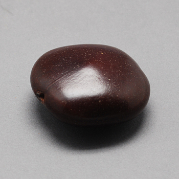 Undyed & Natural Wood Beads, Coconut Brown, 35~49x35~47x17~22mm, Hole: 3mm