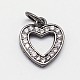 CZ Brass Micro Pave Cubic Zirconia Open Heart Charms(ZIRC-L018-04)-2