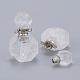 Faceted Natural Quartz Crystal Openable Perfume Bottle Pendants(G-I287-06P-A)-2
