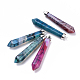 Natural Crackle Agate Big Pointed Pendants(G-T062-15)-1