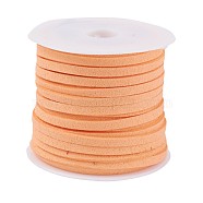 Faux Suede Cord, Faux Suede Lace, Coral, 3x1.5mm, about 5.46 yards(5m)/roll(X-LW-R003-1064)