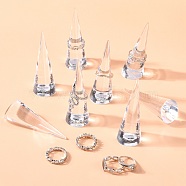 Organic Glass Ring Display, Cone, Clear, 25x70mm(RDIS-H007-1)