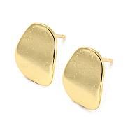 Rack Plating Brass Oval Stud Earrings for Women, Lead Free & Cadmium Free, Long-Lasting Plated, Real 18K Gold Plated, 14x10.5mm(EJEW-F326-21G)